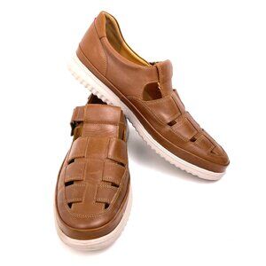 Mephisto Men’s Fisherman Air-Jet Comfort Brown Leather Sandals Size US 12.5